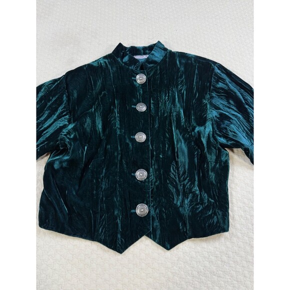 Vintage Miller Stockman Velvet Blouse Western‎ Bolero | Green | Size Medium - Picture 3 of 13
